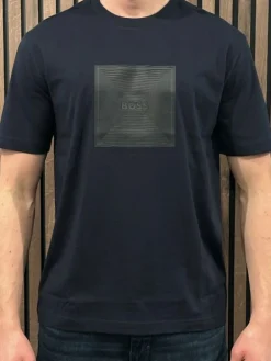 Boss - Tee Logo Rib - Blauw