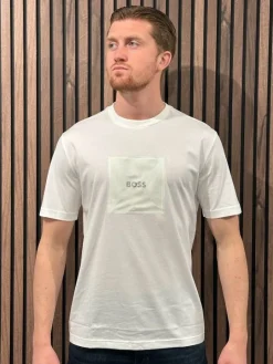 Boss - Tee Logo Rib - Wit