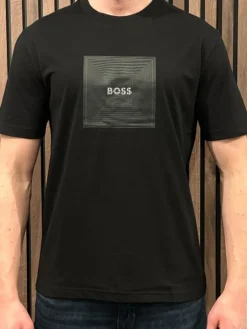 Boss - Tee Logo Rib - Zwart