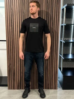 Boss - Tee Logo Rib - Zwart