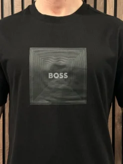 Boss - Tee Logo Rib - Zwart