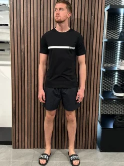Boss - T-shirt RN Slim Fit - Zwart