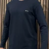 Boss - Waffle LS-Shirt - Blauw
