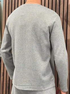Boss - Waffle LS-Shirt - Grijs