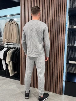 Boss - Waffle LS-Shirt - Grijs