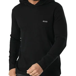 Boss - Waffle LS-Shirt H - Zwart