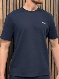 Boss - Waffle T-Shirt - Blauw