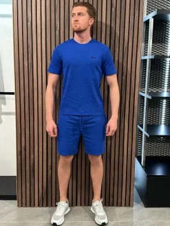 Boss - Waffle T-Shirt - Blauw