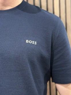 Boss - Waffle T-Shirt - Blauw