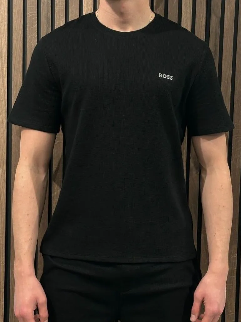 Boss - Waffle T-Shirt - Zwart