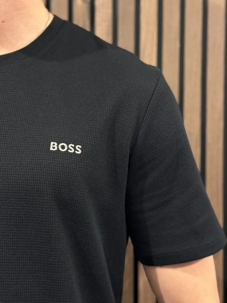 Boss - Waffle T-Shirt - Zwart