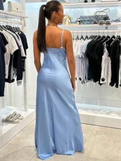 Guess - Adle Lace Neckline Long Dress - Blauw