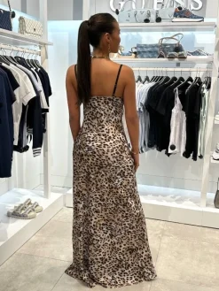 Guess - Adle Lace Neckline Long Dress - Bruin