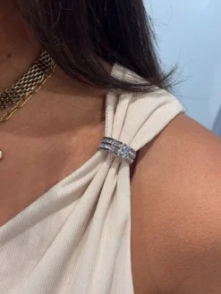 Guess - Aimee Ss Jewel Drap Top - Beige