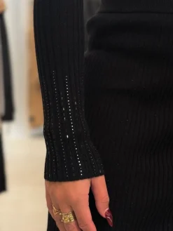 Guess - Alice Rhinestones Tn Ls Swtr - Zwart