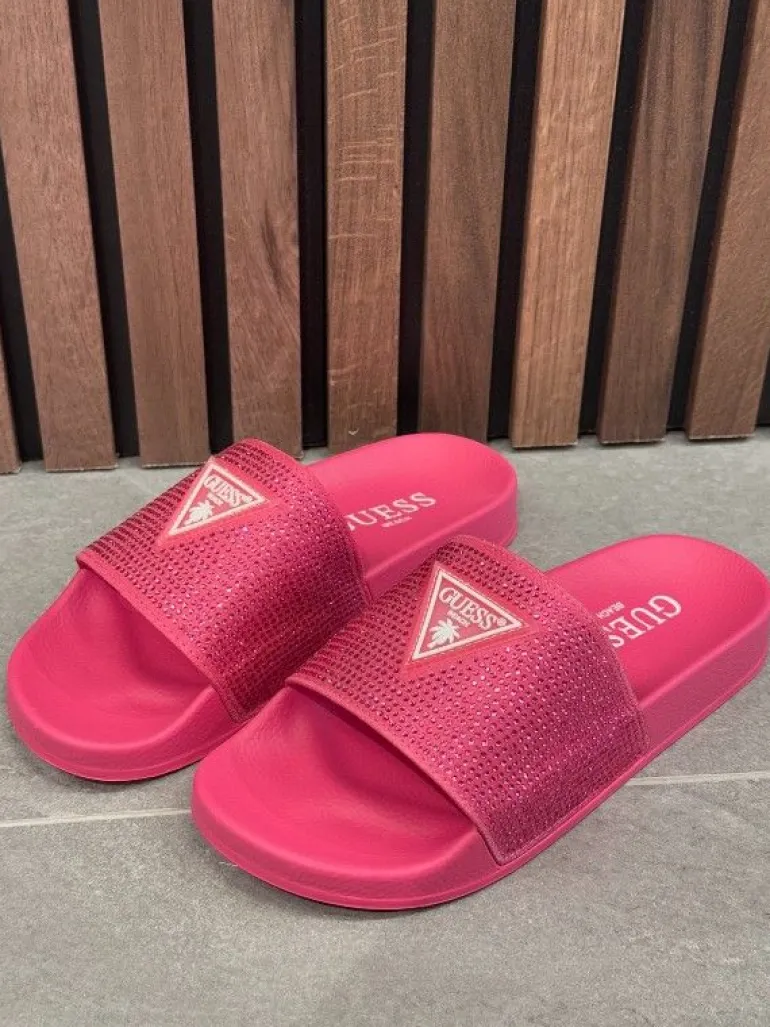 Guess - Beach Slippers Strass - Roze