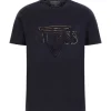 Guess - Bsc Guess Triangle Embossed Tee - Blauw