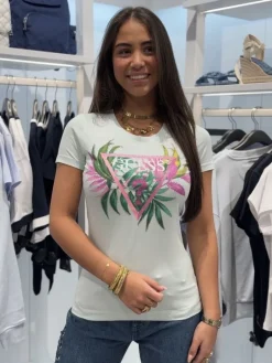 Guess - Cn Ss Leaf Triangle Tee - Groen