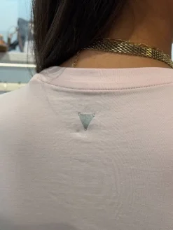 Guess - Cn Ss Leaf Triangle Tee - Roze