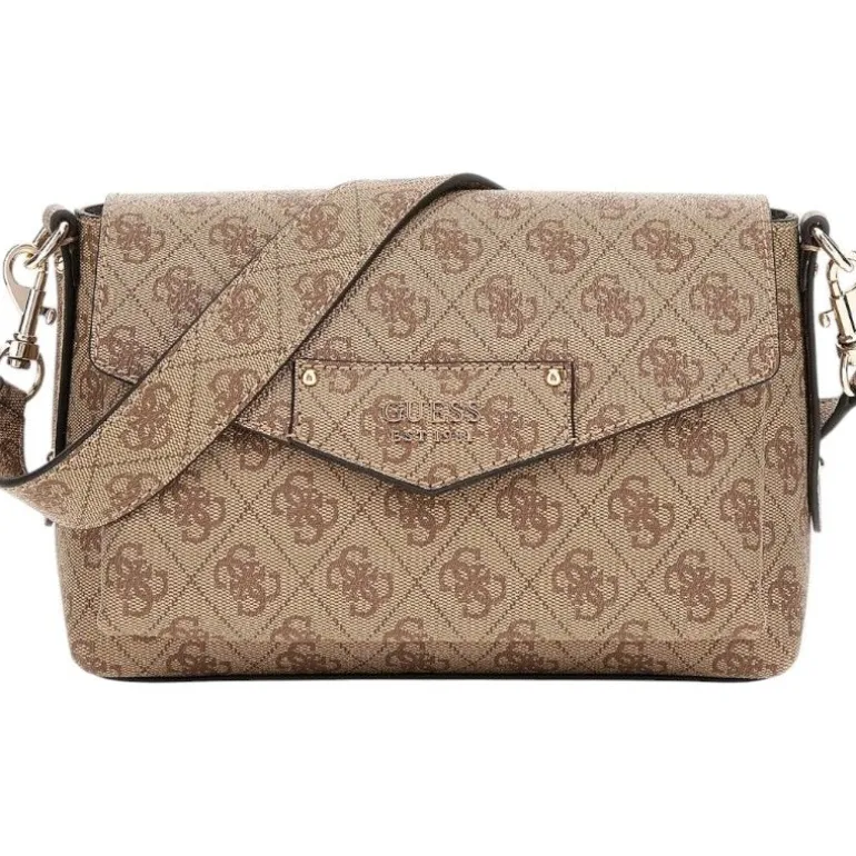 Guess - Eco Brenton Flap Shoulder Bag - Bruin
