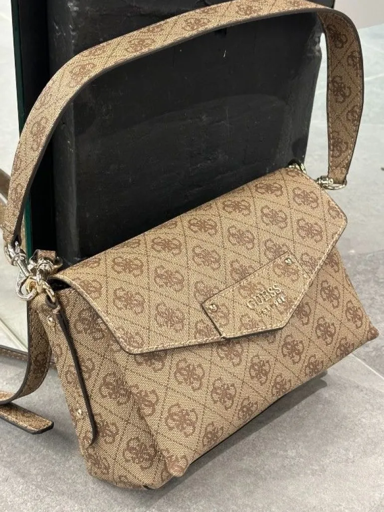 Guess - Eco Brenton Flap Shoulder Bag - Bruin