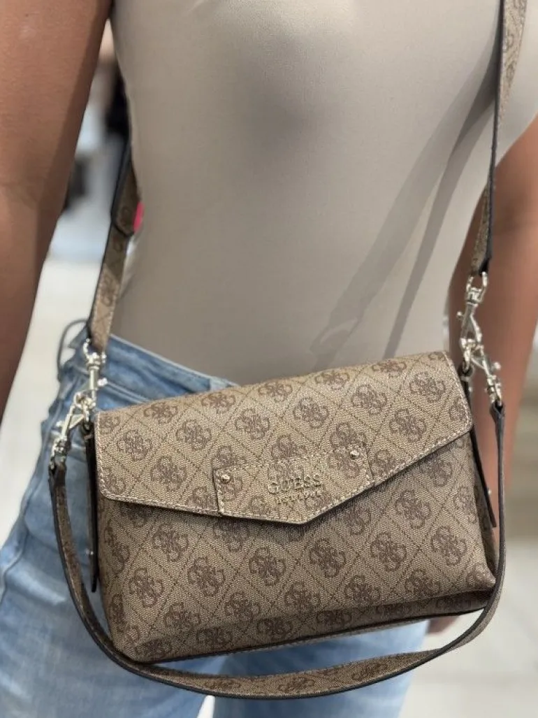 Guess - Eco Brenton Flap Shoulder Bag - Bruin