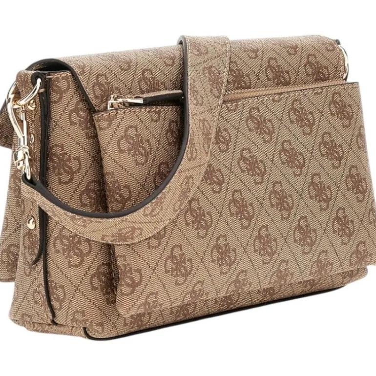 Guess - Eco Brenton Flap Shoulder Bag - Bruin