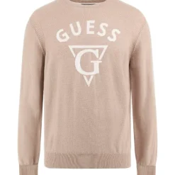 Guess - Edgar Ls Cn Logo Jacq Sweater - Beige