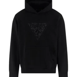 Guess - Embroidered Triangle Hoodie Sw - Zwart