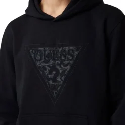 Guess - Embroidered Triangle Hoodie Sw - Zwart