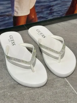 Guess - Flip Flop Rhinestone - Wit