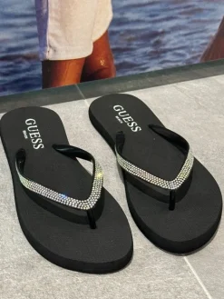 Guess - Flip Flop Rhinestone - Zwart