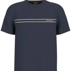 Guess - Gj Ss Cn Reg Chest Stripe Tee - Blauw