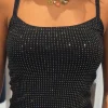 Guess - Khloe Rhinestones Tank Swtr - Zwart