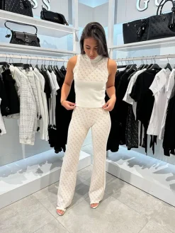 Guess - Lise 4G Logo Swtr Pant - Beige
