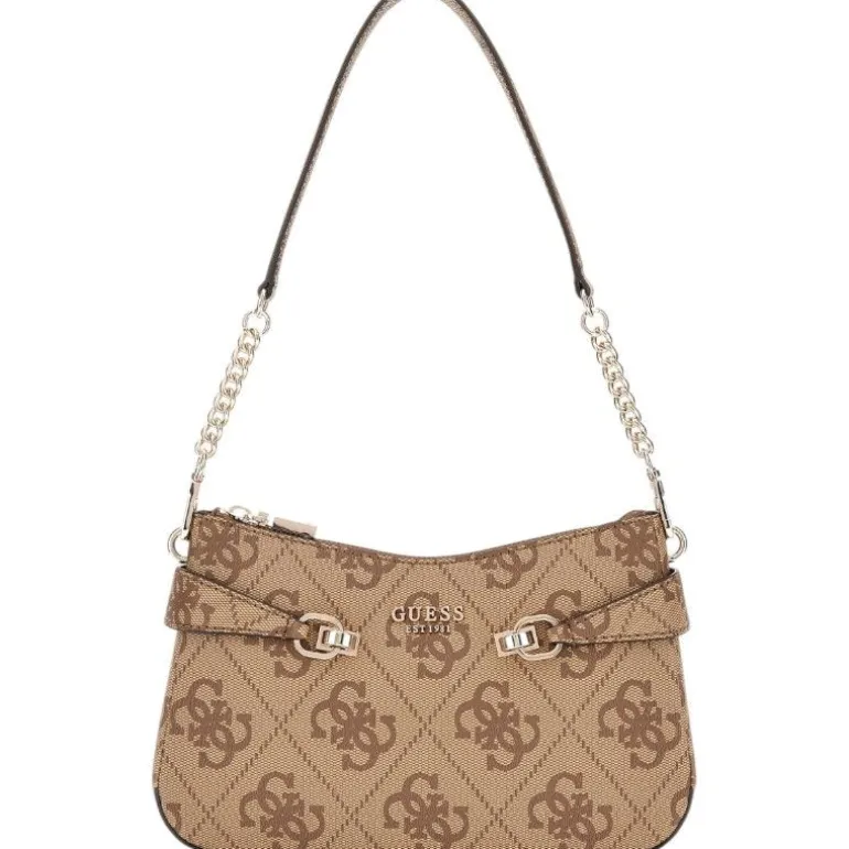 Guess - Lorelei Top Zip Shoulder Bag - Bruin