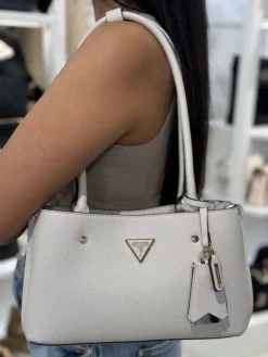 Guess - Meridian Shoulder Satchel - Beige