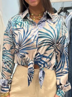 Guess - New Ls Bowed Jun Shirt - Blauw