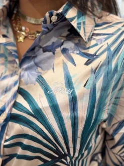 Guess - New Ls Bowed Jun Shirt - Blauw