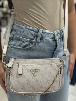 Guess - Noelle Dbl Pouch Crossbody - Beige