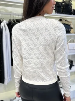 Guess - Paige 4G Stones Ls Cardi Sweater - Beige