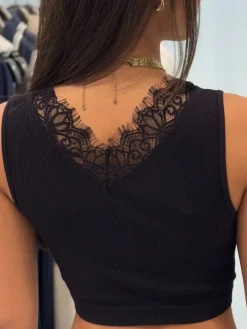Guess - Raquel Lace Seamless Top - Zwart