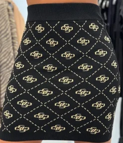 Guess - Sarah 4G Skirt Swtr - Zwart