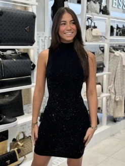 Guess - Sl Fn Calista Rhinestone Dress - Zwart