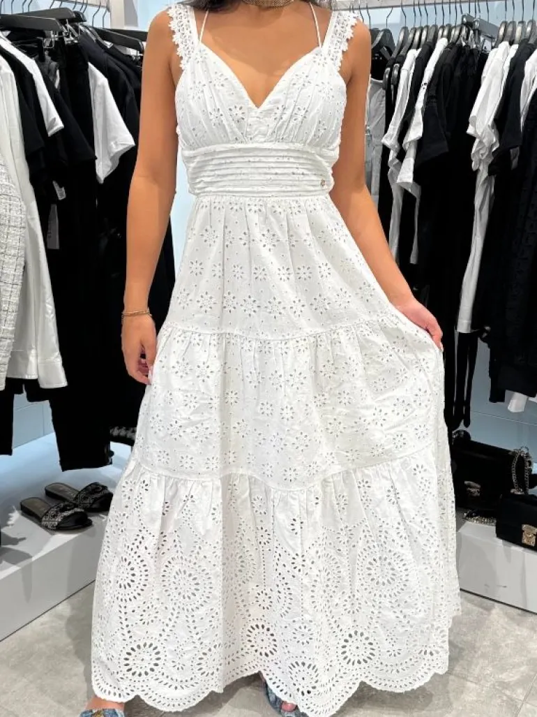 Guess - Sl Palma Long Dress - Wit