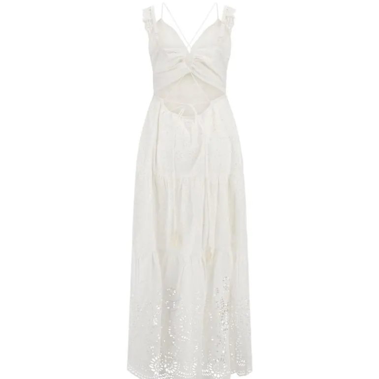 Guess - Sl Palma Long Dress - Wit