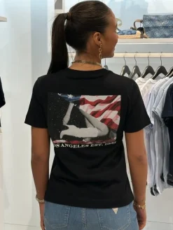 Guess - Ss Cn American Print - Zwart