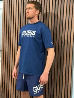 Guess - Ss Cn Guess Logo Tee - Blauw