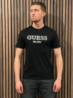 Guess - Ss Cn Guess Logo Tee - Zwart