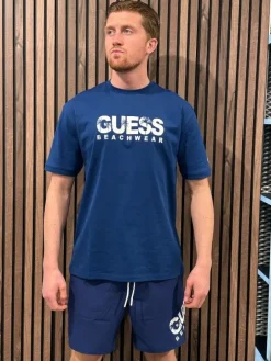 Guess - Ss Cn Guess Logo Tee - Blauw